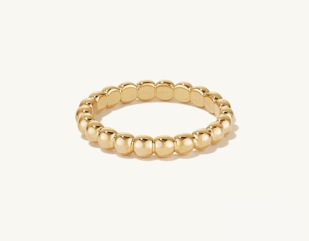 18K Solid Gold 3mm 360 Dome Ring Stackable - Etsy