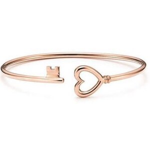 18K ソリッドゴールド ハートとキー ブレスレット バングル - Etsy 日本