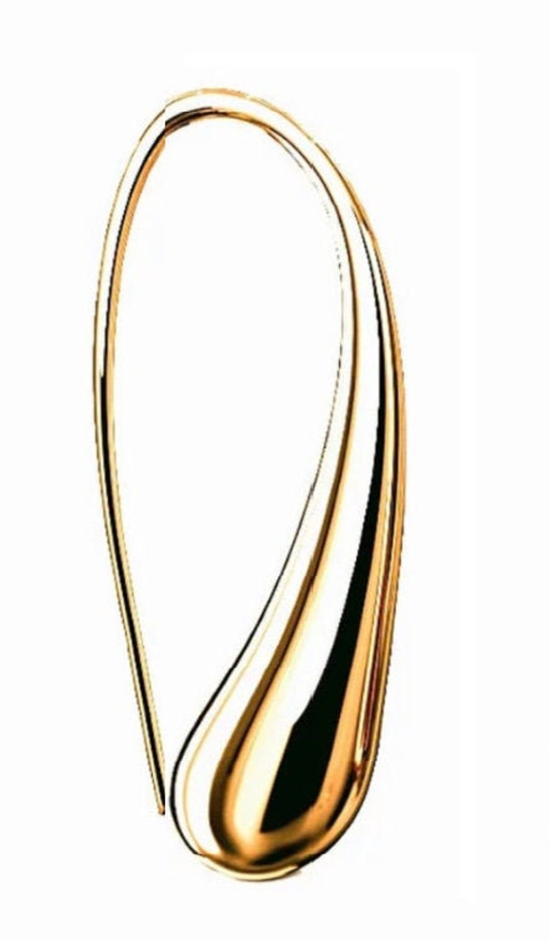 18K Solid Gold Teardrop Pendant Etsy