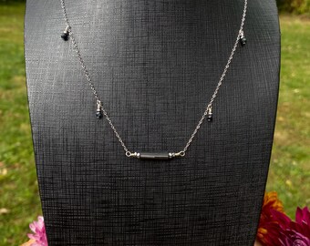 Handmade Black Tourmaline Necklace, Dainty Necklace, Gemstone Necklace, Crystal Necklace, Free Shipping
