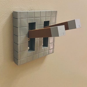 Minecraft-Inspired Double Lever Light Switch Plate