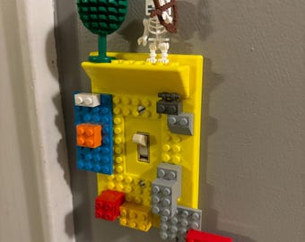 Couvercle de plaque d'interrupteur en brique, compatible Lego