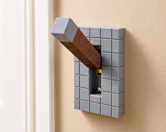 Minecraft Lever Light Switch Cover Plate – Themed Room Decor