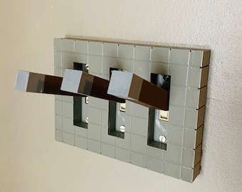 Minecraft-Inspired Lever Triple Light Switch Plate
