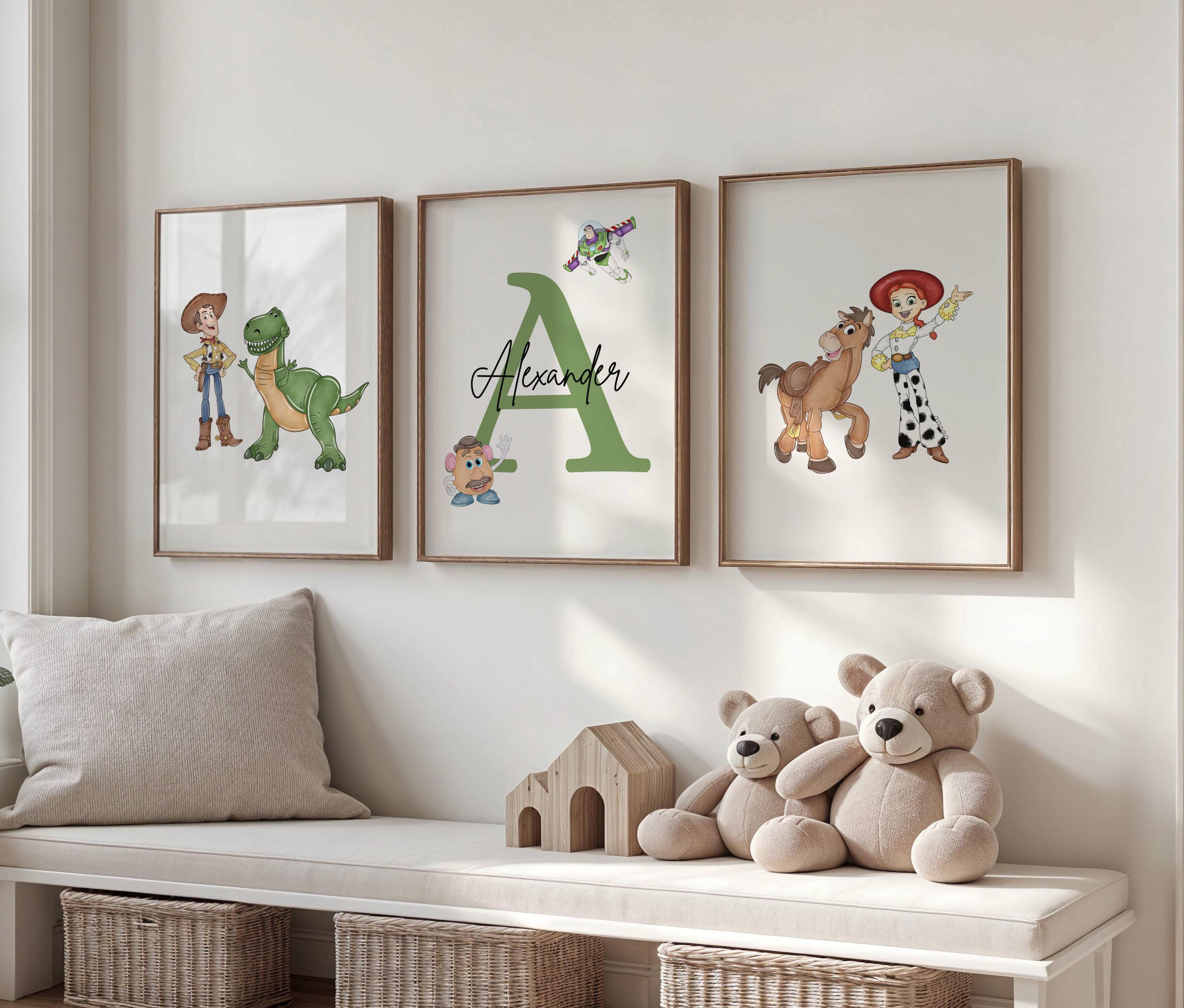 Toy Inspired Personalized Nursery Wall Art Set of 3 – Custom Name ...