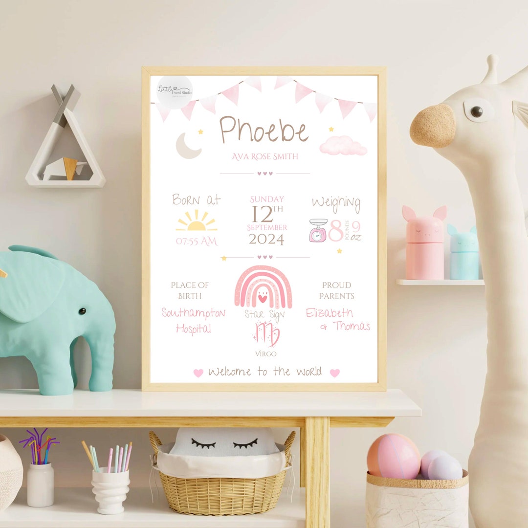 Personalised Baby Gift, New Baby Gift, Personalised Baby Print, Newborn