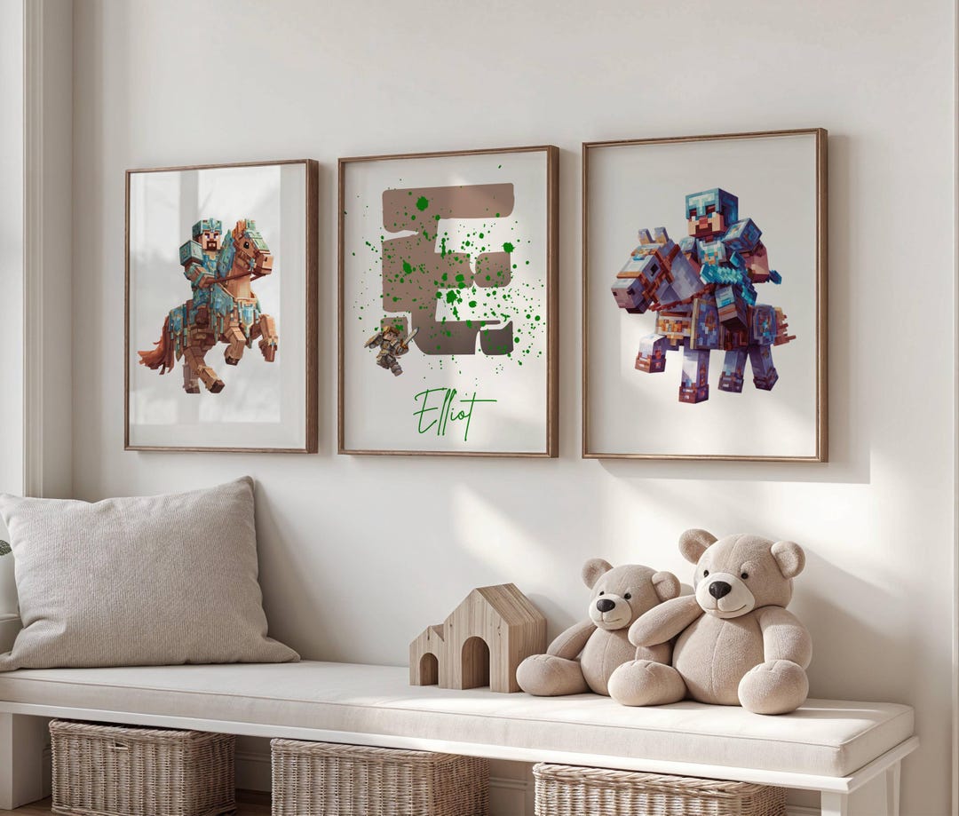 Personalized Minecraft Print | Pixel Art Gamer Room Decor - Etsy