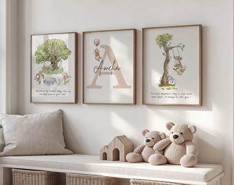 Winnie Puuh Kinderzimmer Poster: Klassisches Aquarell Dekor (Digitaler Download)
