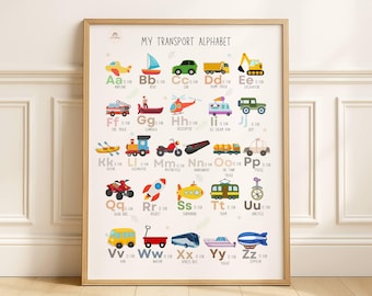 Mein Transport Alphabet Printable | Fahrzeug ABC Wandkunst | Transport Alphabet Poster | Kinderzimmer Dekor | Digitaler Download
