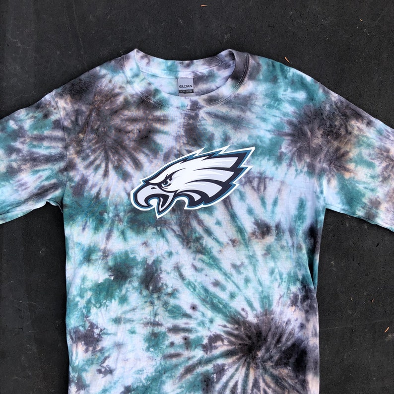 Philadelphia Eagles Tie Dye Long Sleeve Tshirt Etsy