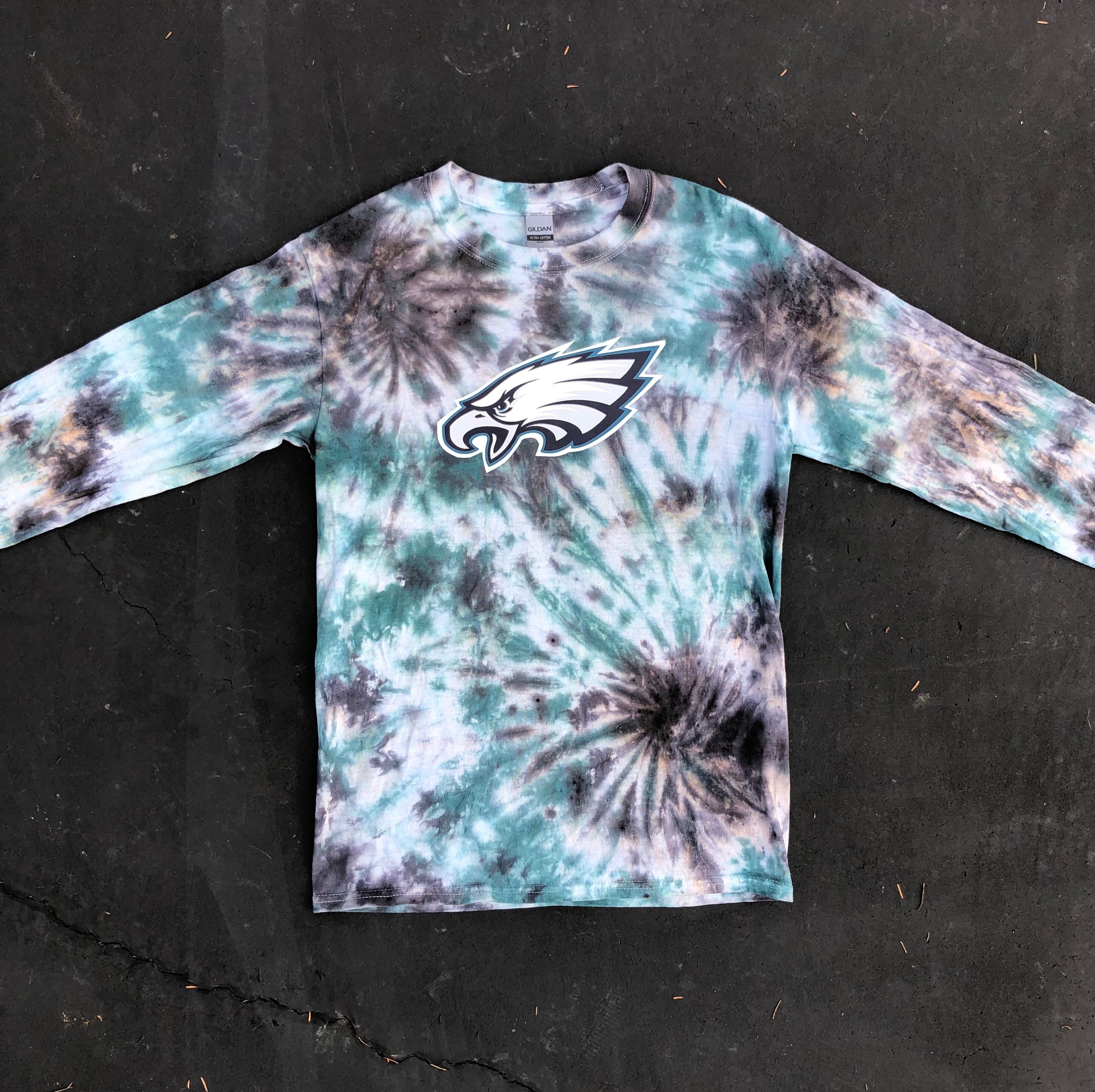 Philadelphia Eagles Tie Dye Long Sleeve Tshirt Etsy