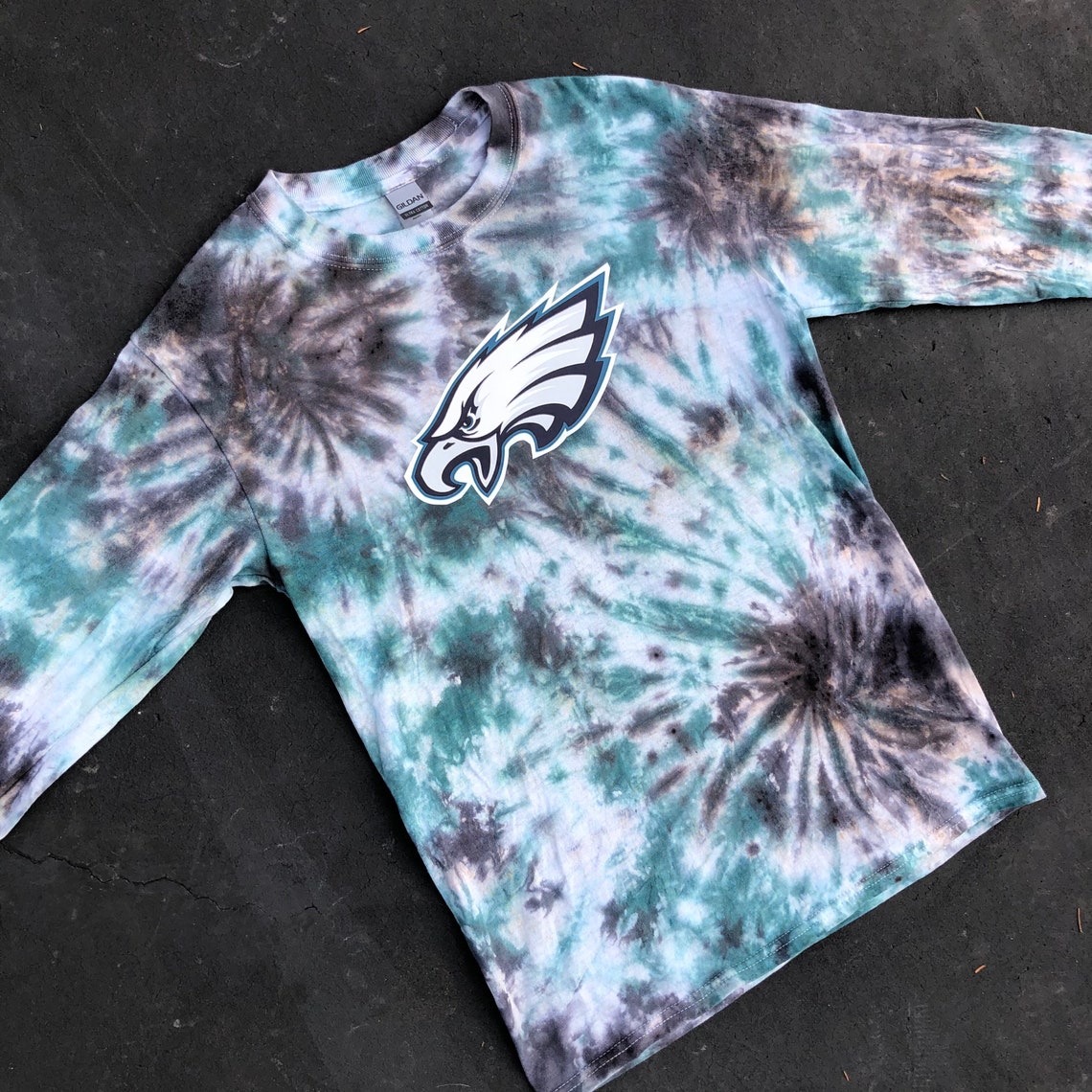 Philadelphia Eagles Tie Dye Long Sleeve Tshirt  Etsy
