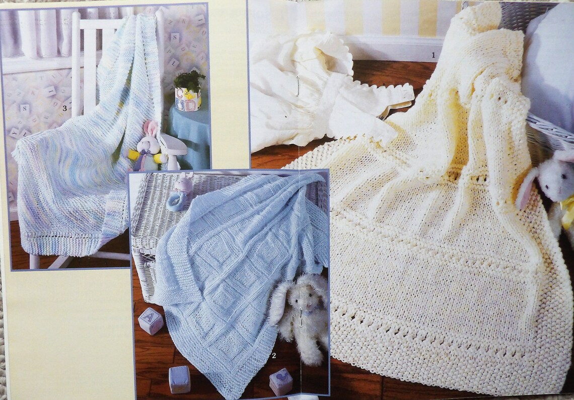7 Quick Knit BABY AFGHAN PATTERNS Leisure Arts Etsy