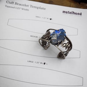 Mall för manschettarmband: Ritningslinje för smyckestillverkning (digital nedladdning)