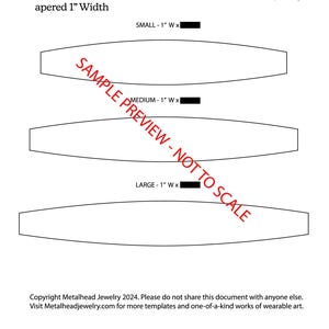 Tapered Cuff Bracelet Template: Jewelry Making Blueprint (Digital Download)