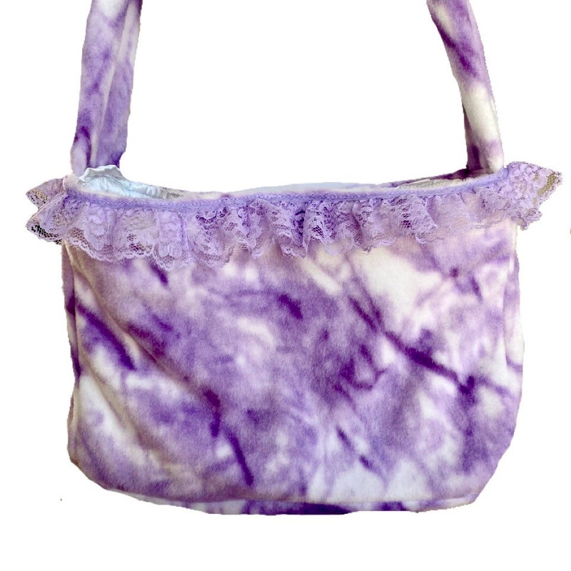fluffy lilac bag