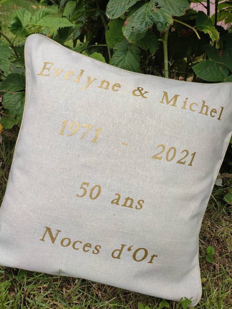 Coussin Anniversaire de Mariage/Noces Personnalisé