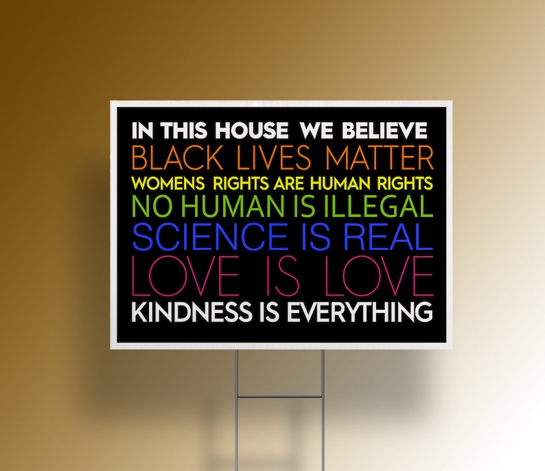 In this house we believe Science is real yard sign Etsy