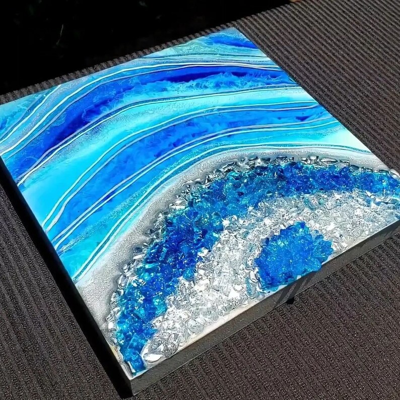 Geode Painting / Geode Art / Geode Resin Art / Resin Painting / 12x12 ...
