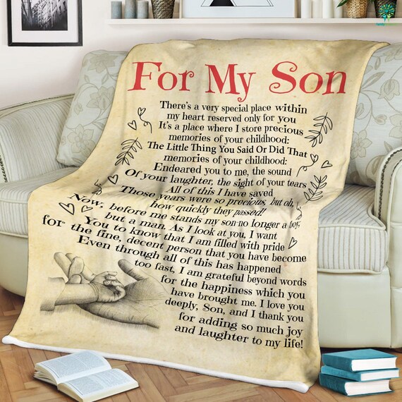 To My Son Blanket From Mom To My Son Fleece Blanket Birthday Etsy