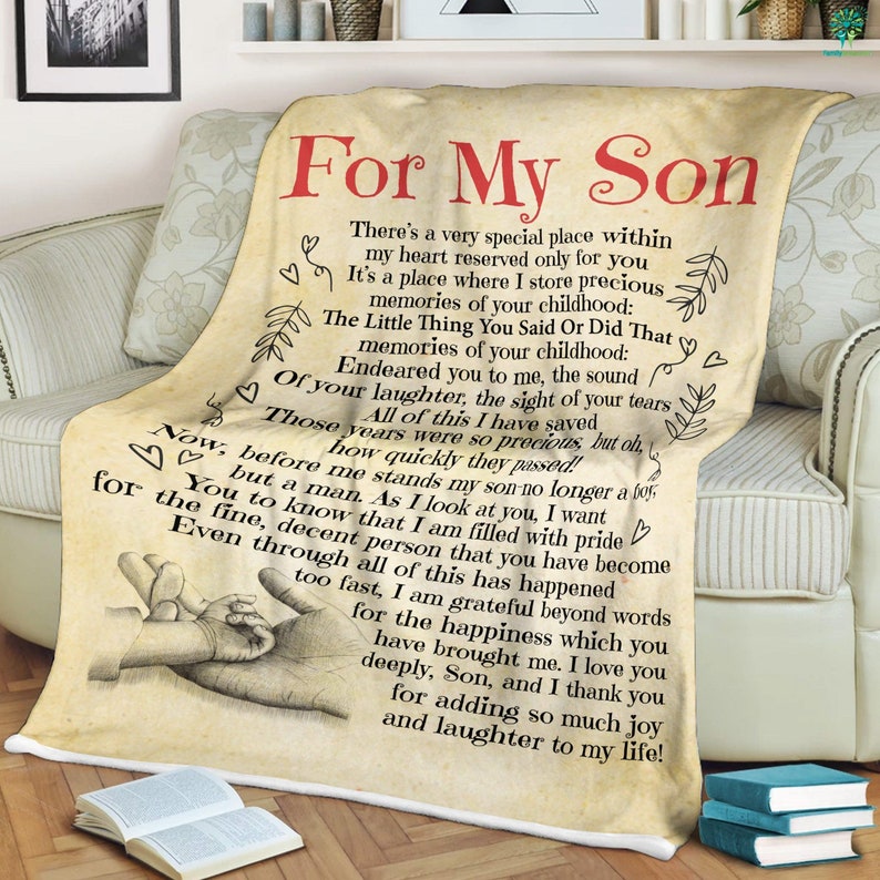 To My Son Blanket From Mom To My Son Fleece Blanket Birthday Etsy