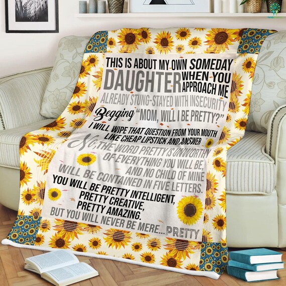 To My Daughter Blanket From Mom To My Daughter Fleece Blanket Etsy