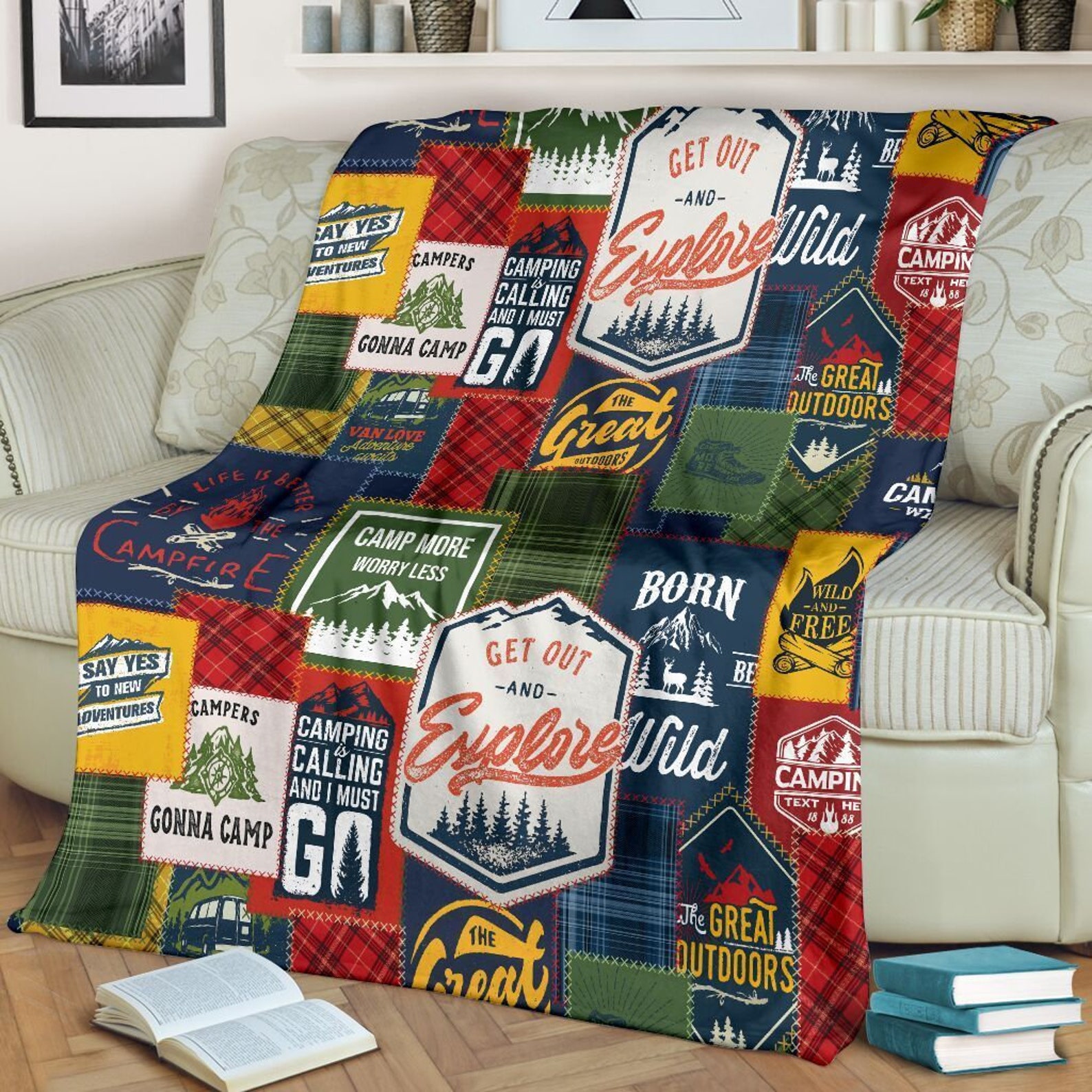 Camping Fleece Blanket Camping Règles Couverture Camping Etsy