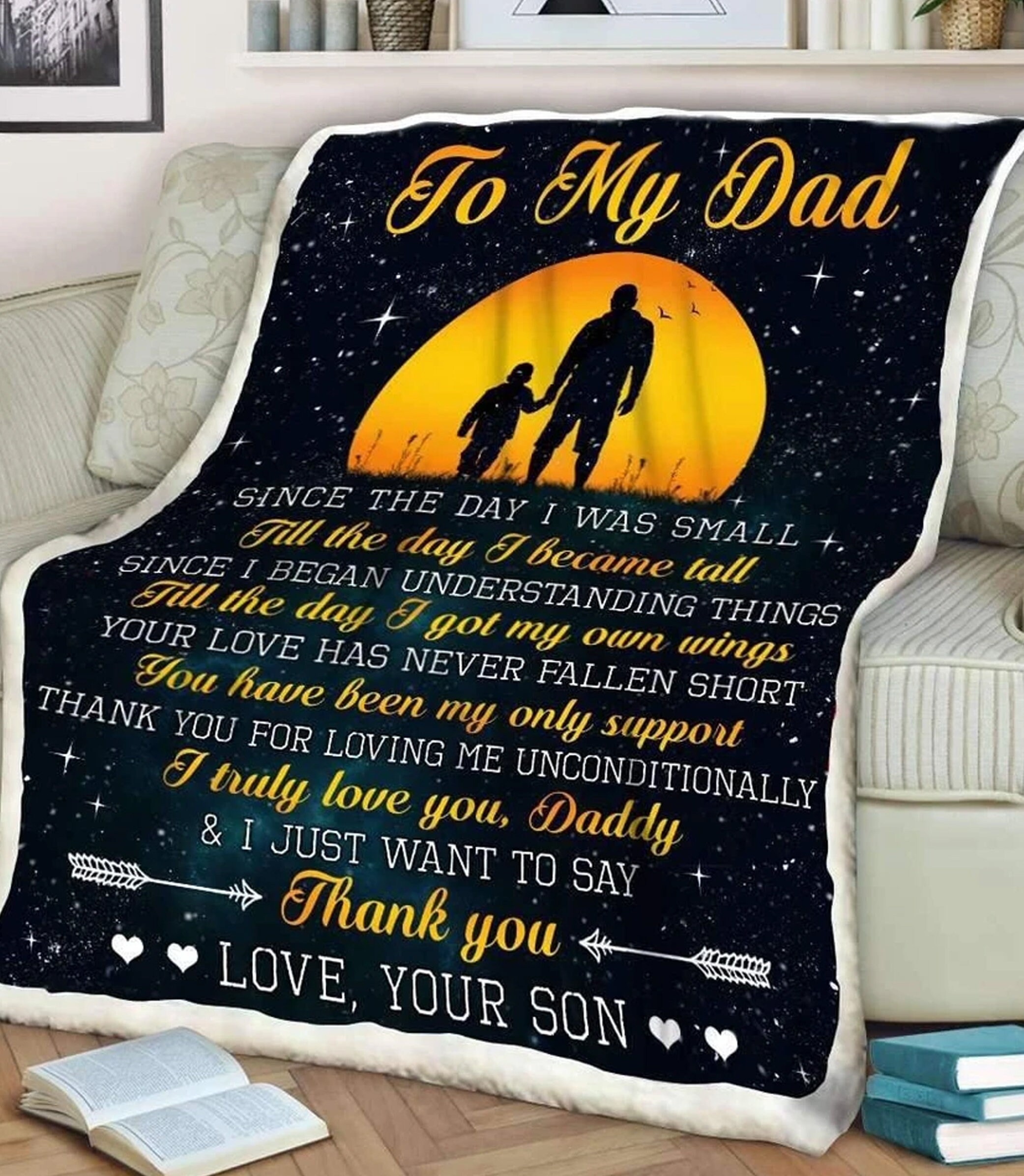 To My Dad Blanket Gift For Dad Gift For Father Blanket For Dad Etsy