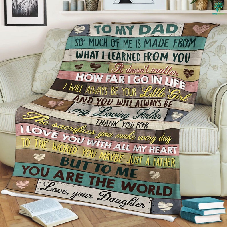 To My Dad Blanket Gift For Dad Gift For Father Blanket For Dad Etsy
