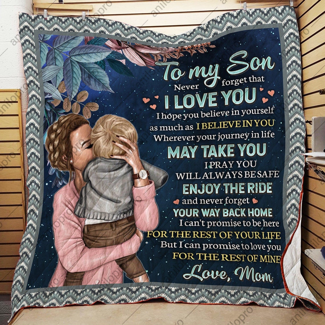 To My Son Blanket From Mom To My Son Fleece Blanket Birthday Etsy