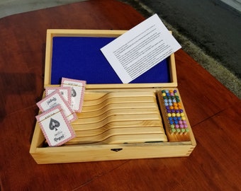 Jokers and Pegs Game Oak or Pine /8 Player / Jokers and Marbles/ Marble Pursuit /Wood Storage Box/ Fun for the whole family/ Game Night