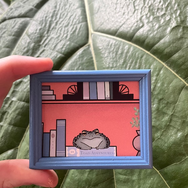 Toad on a shelf mini print