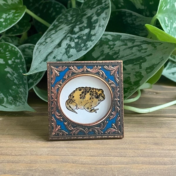 Tiny framed toad print