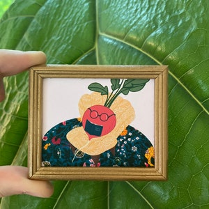 Tiny radish print in frame