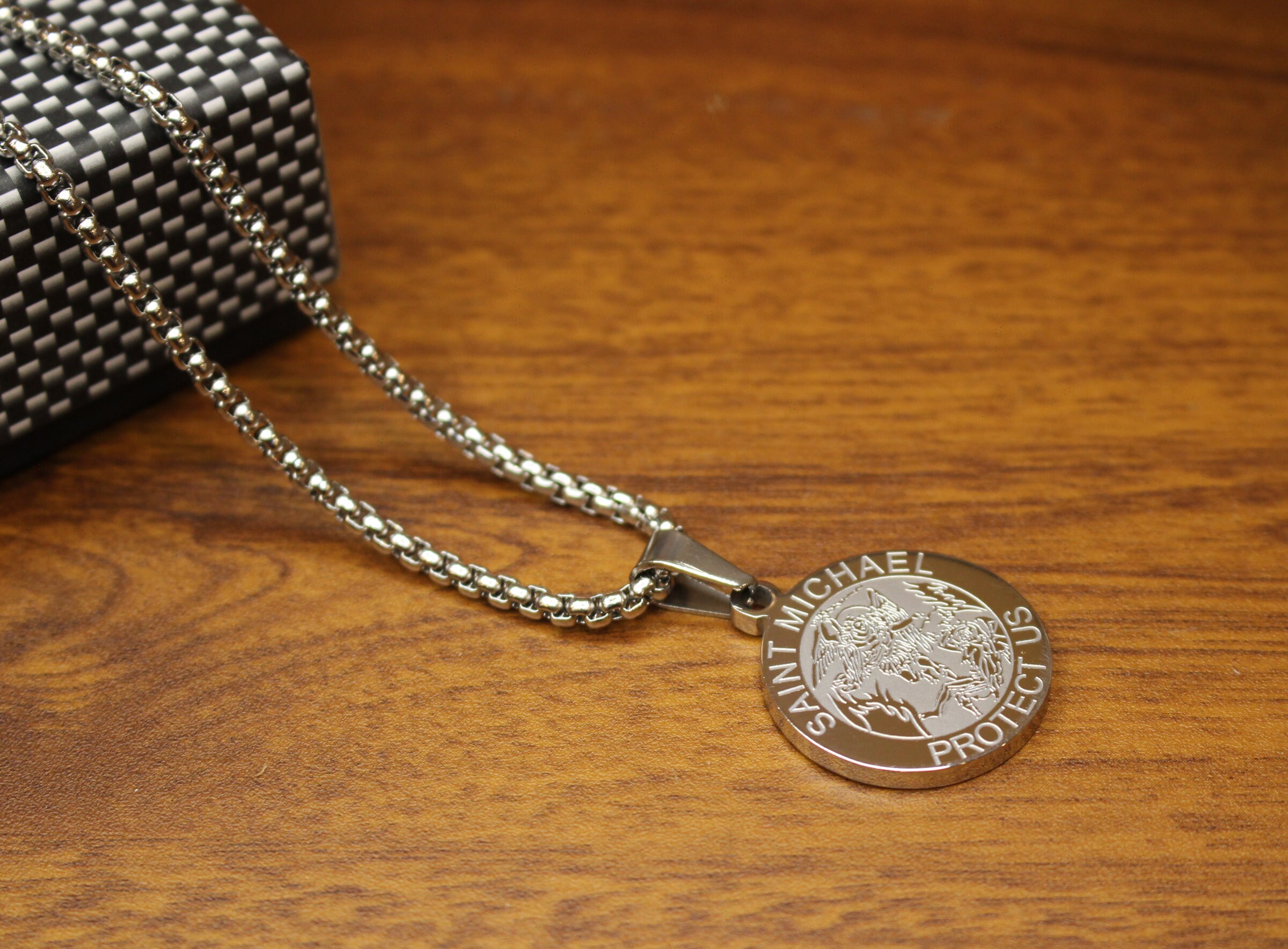 Saint Michael medal necklace St. Michael pendantReligious | Etsy
