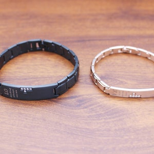 Couple Bracelets , Elegant Couples His and Hers Distance Bracelets, Surgical Grade Steel, gifts for her him