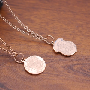Dainty Saint Michael the Archangel necklace , Rose gold Saint Michael medal necklace,St. Michael round pendant , Birthday gift for women