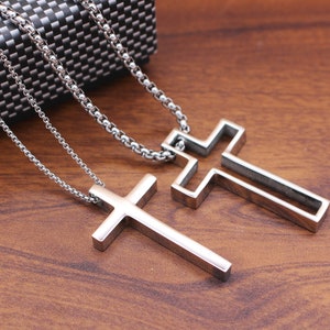 Couples Cross faith necklace, His and hers cross necklace, Religious gift for couple necklace,Cross Pendant Necklaces for Men Women