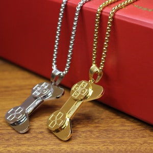Controller charm, game controller necklace, symbol of eat sleep game repeat cool necklace, game controller charm gift for boy men