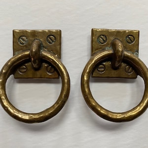 Poignées de coffre au trésor à boucles fixes en bronze 1954 Décor vintage Canada