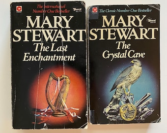 The Crystal Cave and The Last Enchantment by Mary Stewart 1970s Paperback Lot of 2 Coronet Editions