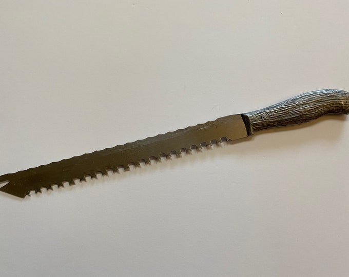 Vintage AYCOCK Doubled Sided Serrated Knife Carving Slicing Forked Tip