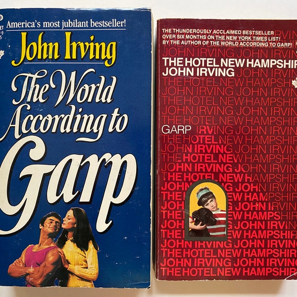 The World According to Garp & The Hotel New Hampshire by John Irving (1979, 1982, Paperbacks, 1st Printings, Pocket Book Press)