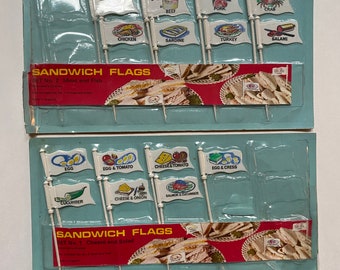 Sandwich Flags Picks Labels Made in England Vintage Kitchen Decor