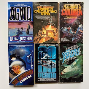 Space Exploration Science Fiction Collection 1980s-1990s Paperback Lot of 6 Books