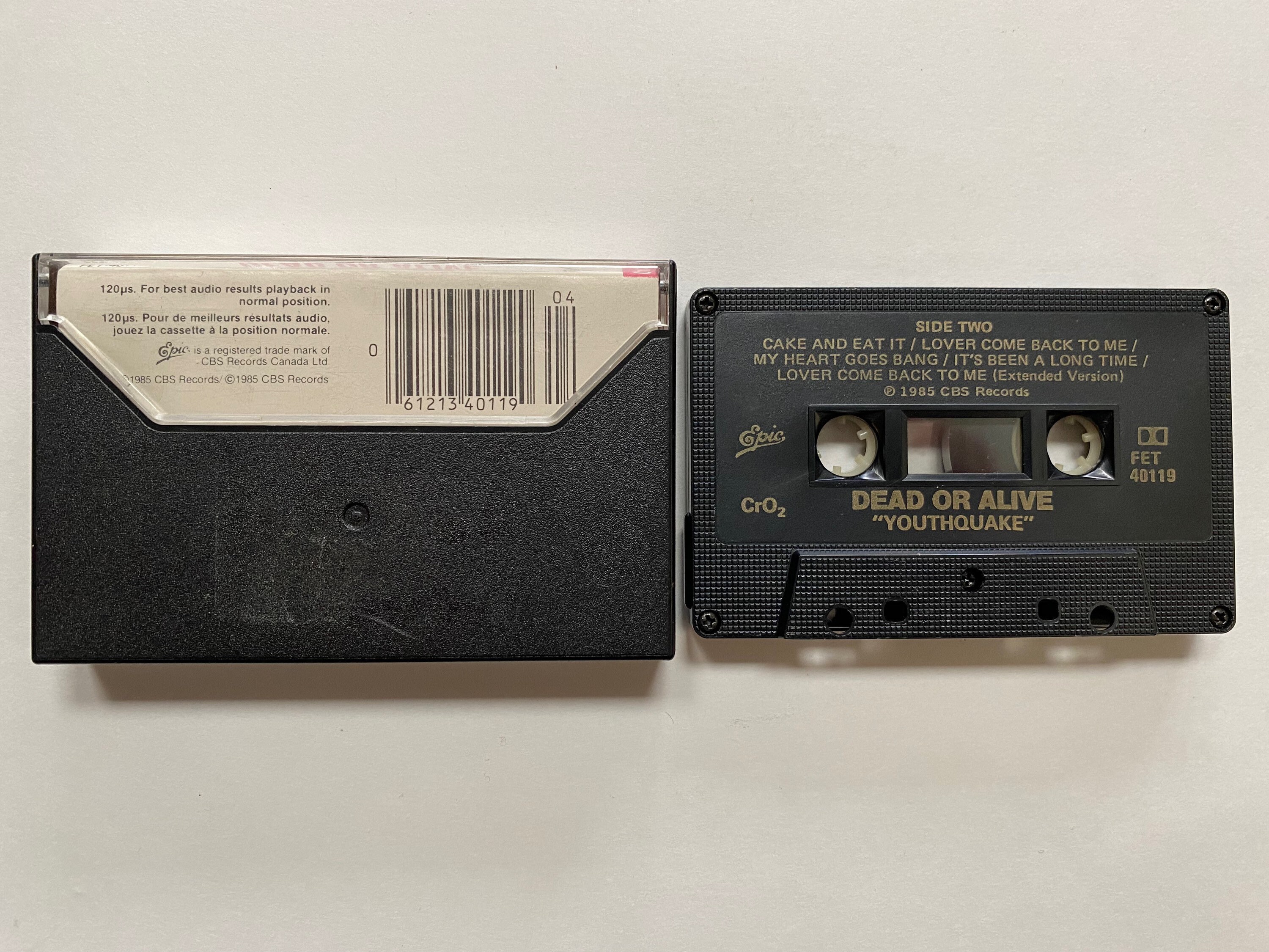 邦楽 AFTER DINNER - SOUVENIR CASSETTE & LIVE Dead or Alive Youthquake 1985 Vintage Audio Cassette Tape