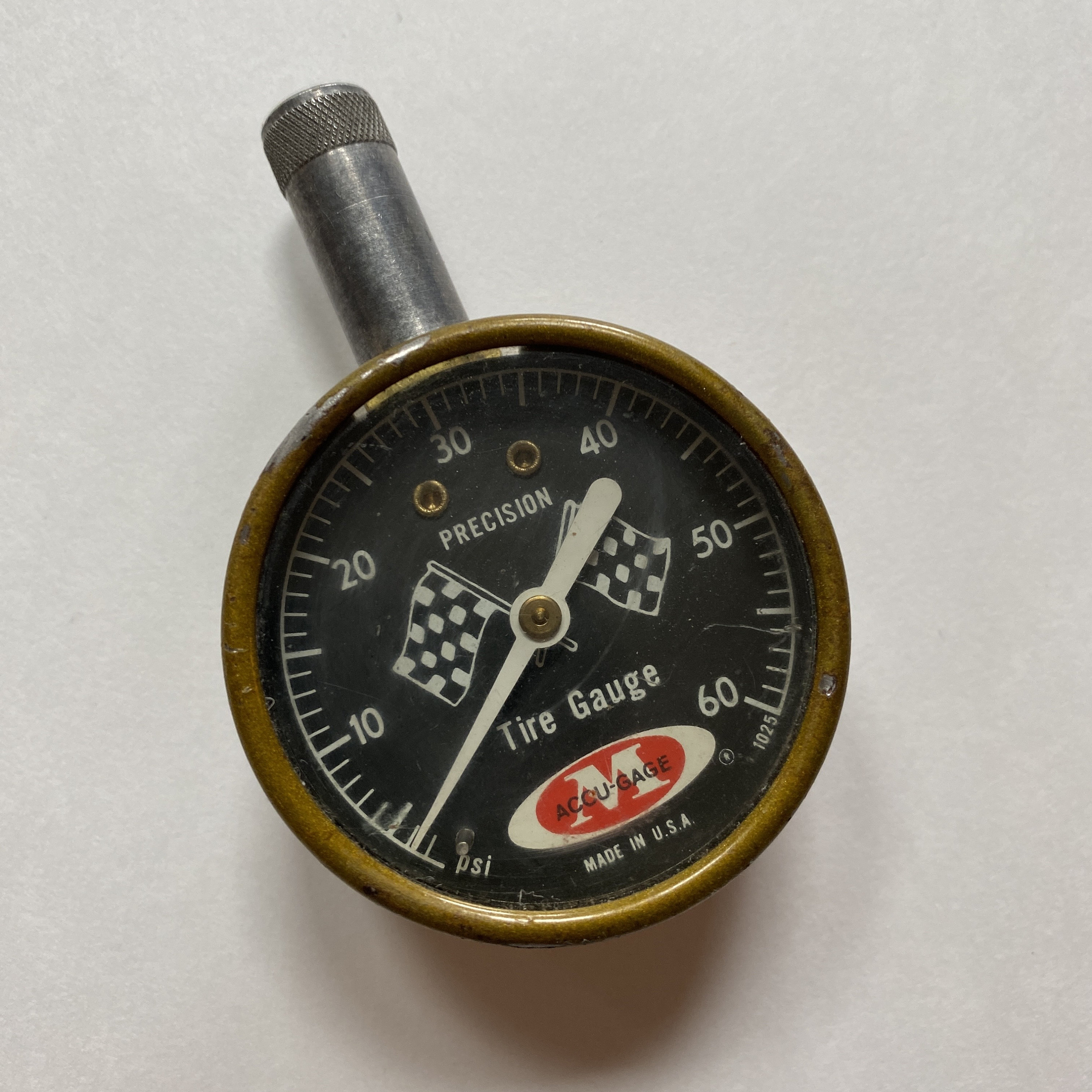 Meiser Tire Gauge M Accu-gage Precision 0-60 Psi USA Made