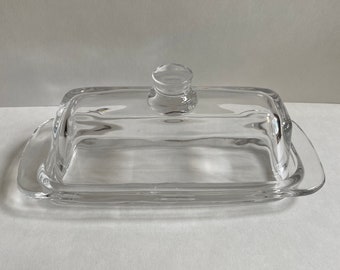 Vintage Glass Butter Dish Kitchen Glassware