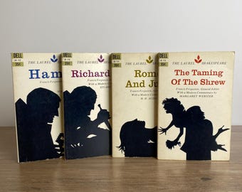 Laurel Shakespeare Lot of 4 1958 Paperbacks First Printings Dell Edition Hamlet Richard III Romeo and Juliet Taming of the Shrew