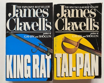 King Rat & Tai-Pan by James Clavell 1980s Lot of 2 Paperback Books Dell Editions